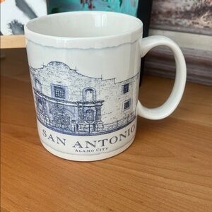 Starbucks San Antonio Alamo City Collectible Cup Mug White Blue 18 fl. oz. 2008